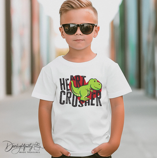 Heart Crusher Dinosaur Valentine's Day T-shirt