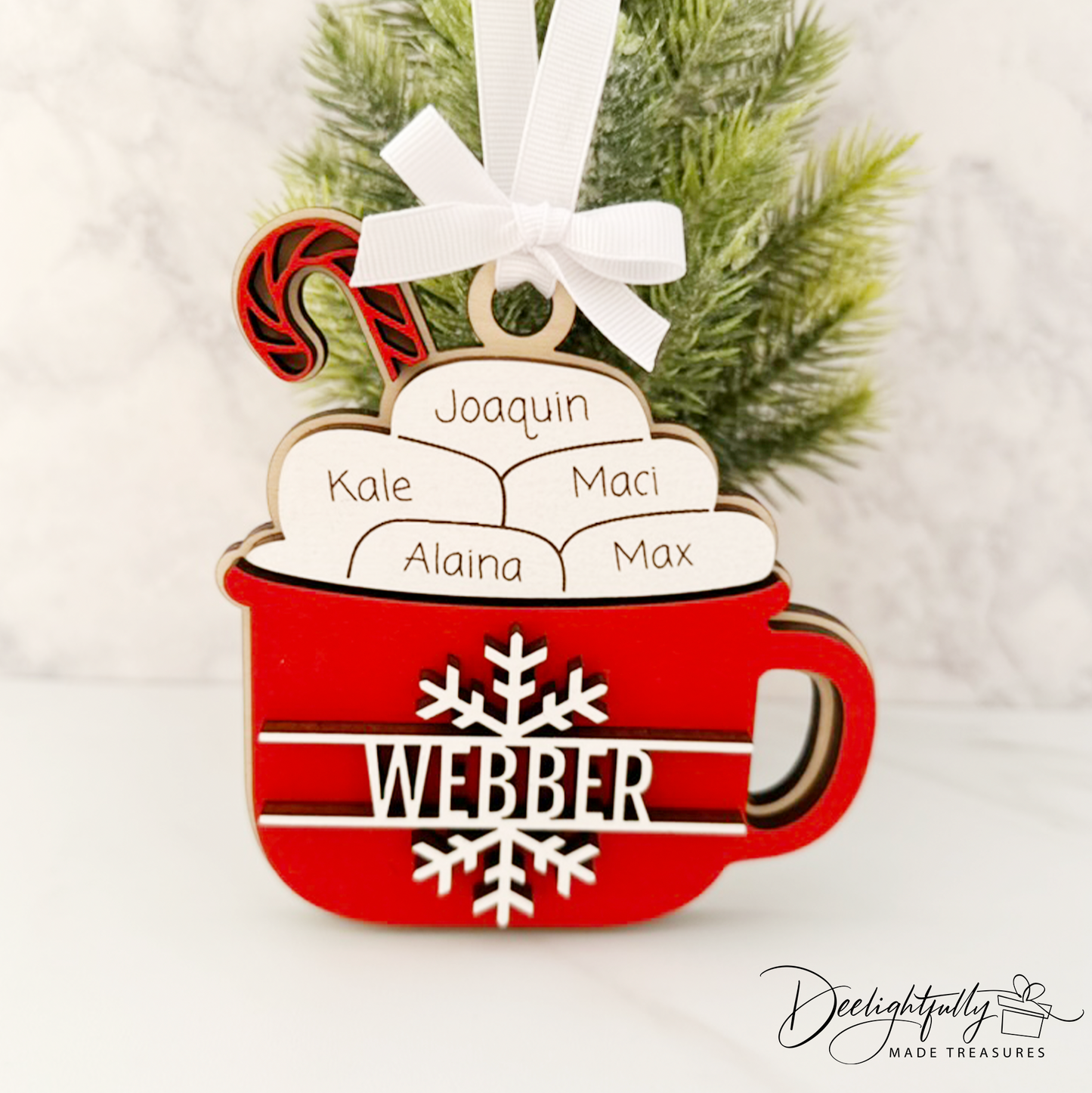 Personalized Family Hot Cocoa Christmas Ornament