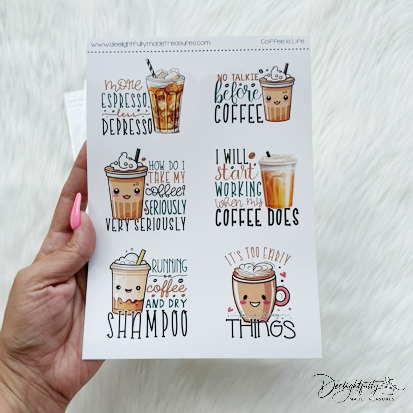 Coffee is Life Vinyl Sticker Sheet