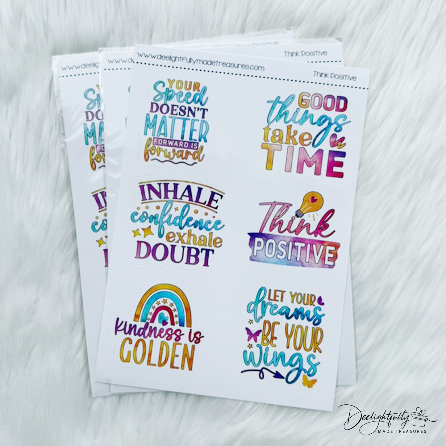 Think Positive Vinyl Sticker Sheet