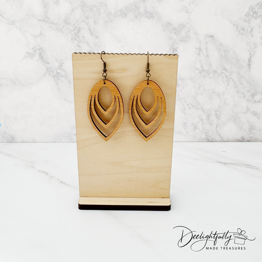 Interlocked Ellipse Wooden Earrings